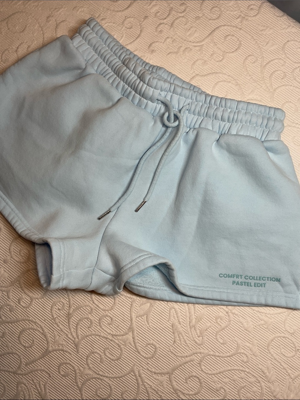 Comfrt Collection pastel Edit Light Blue Pastel Drawstring Lounge Shorts. Med - Picture 12 of 12